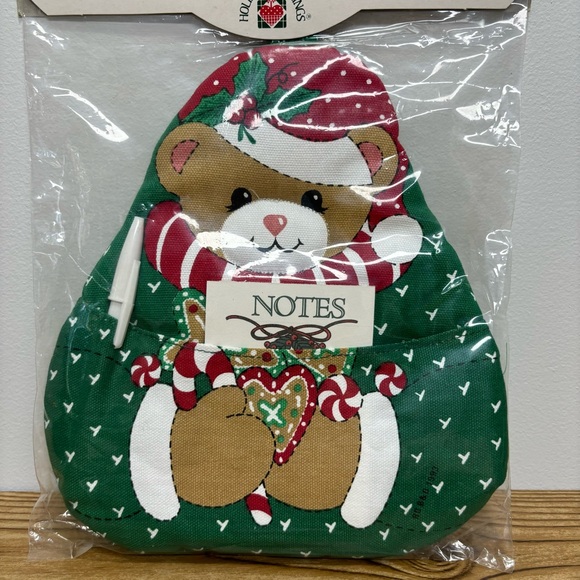 1993 Cambridge Holiday Trimmings Christmas Teddy Bear Note Pad Pot Holder - Picture 2 of 7